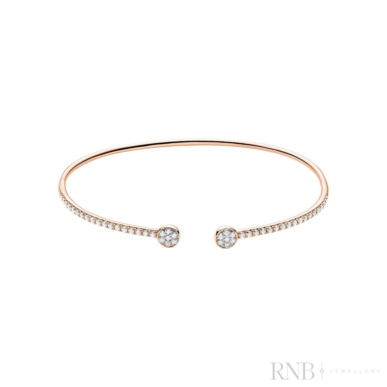 Open Pave Diamond Bangle-RNB Jewellery