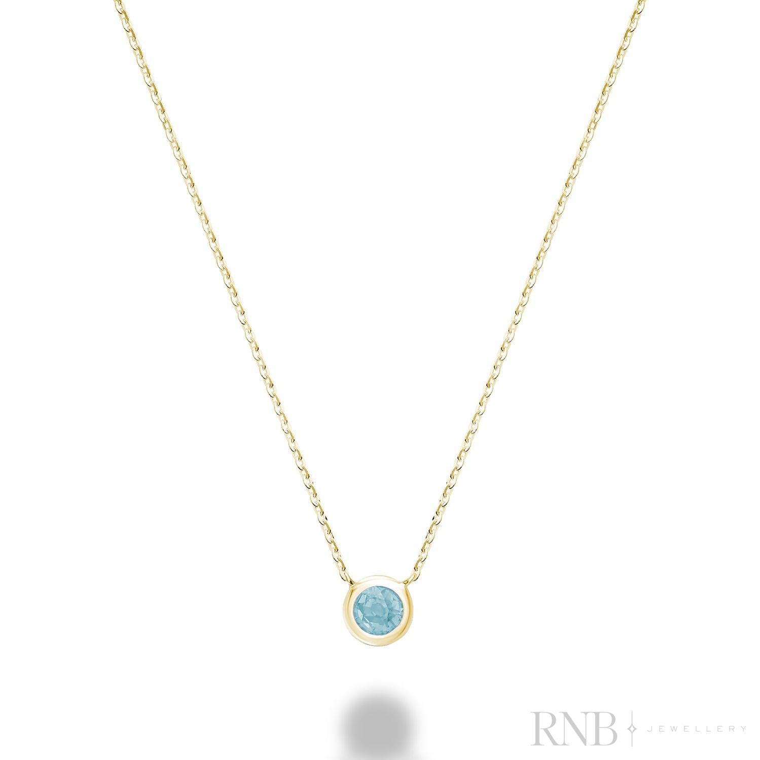 Bezel Set Precious Stone Necklace-RNB Jewellery