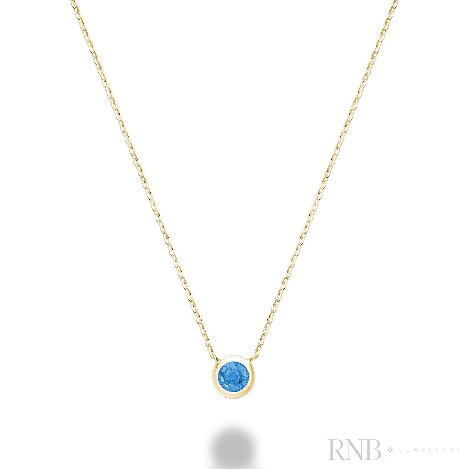 Bezel Set Precious Stone Necklace-RNB Jewellery