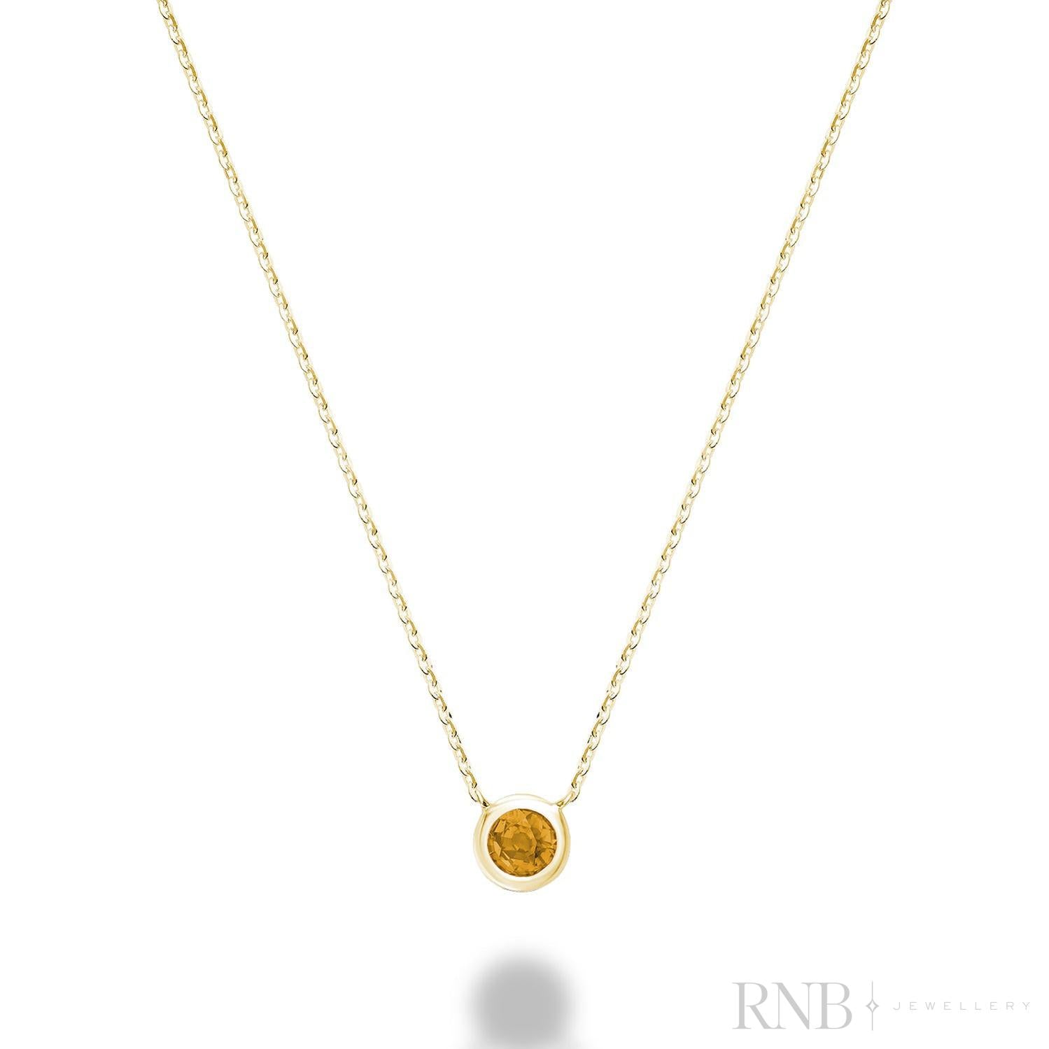 Bezel Set Precious Stone Necklace-RNB Jewellery