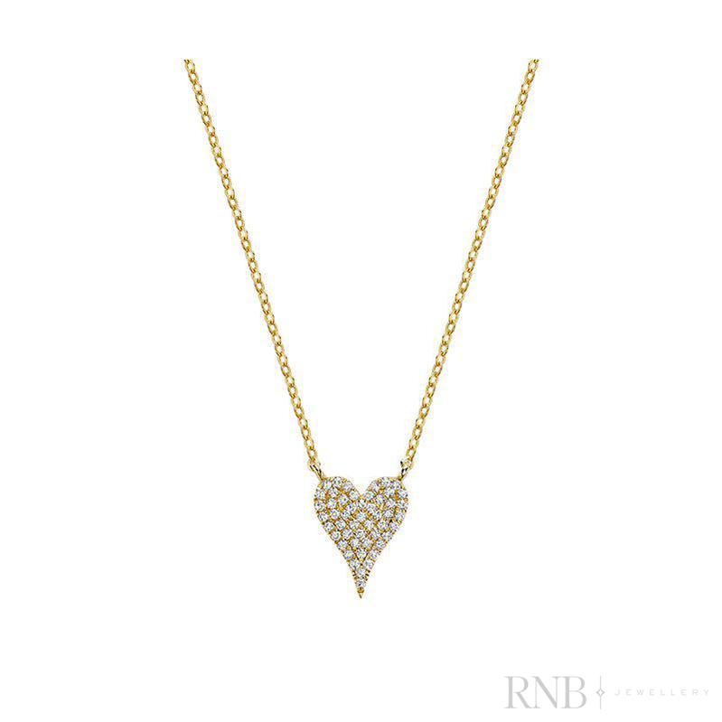 Pave Heart Diamond Necklace-RNB Jewellery