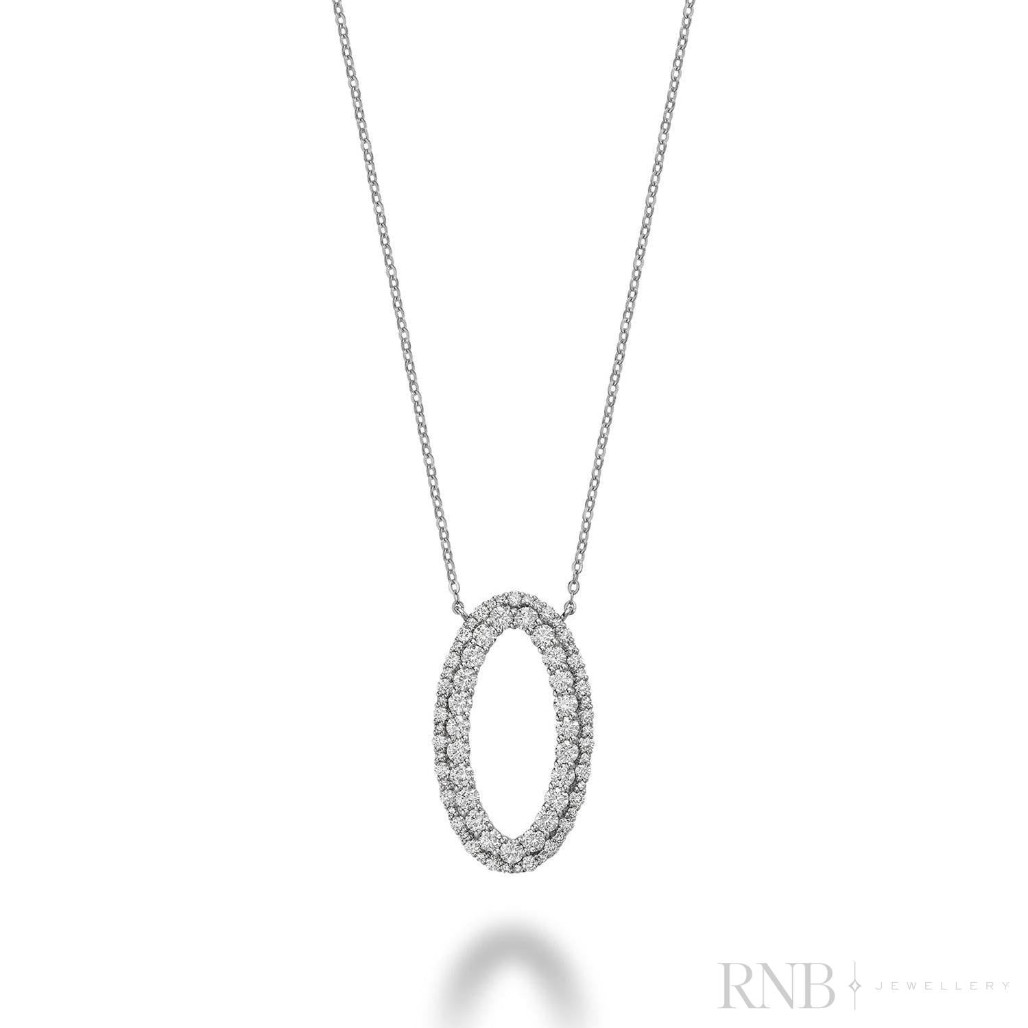 Oval Shape Fashion Diamond Necklace-RNB Jewellery