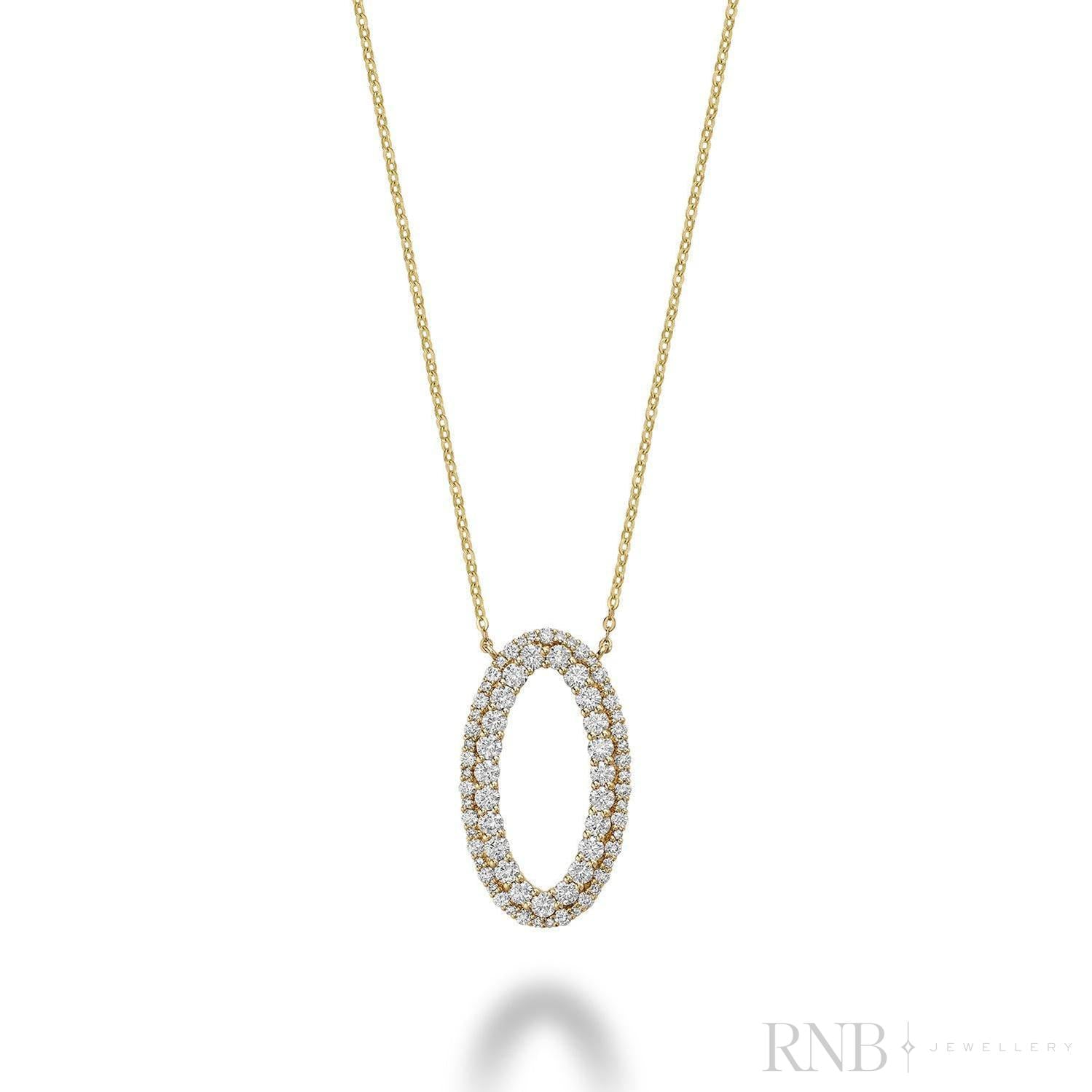 Double Oval Shape Diamond Necklace