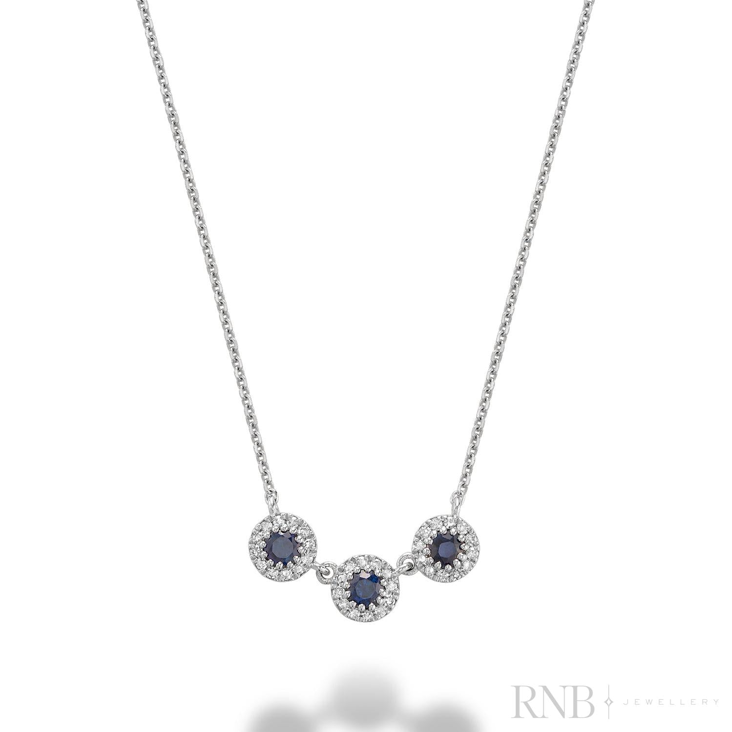 Martini Cup Halo Diamond & Precious Stone Necklace-RNB Jewellery