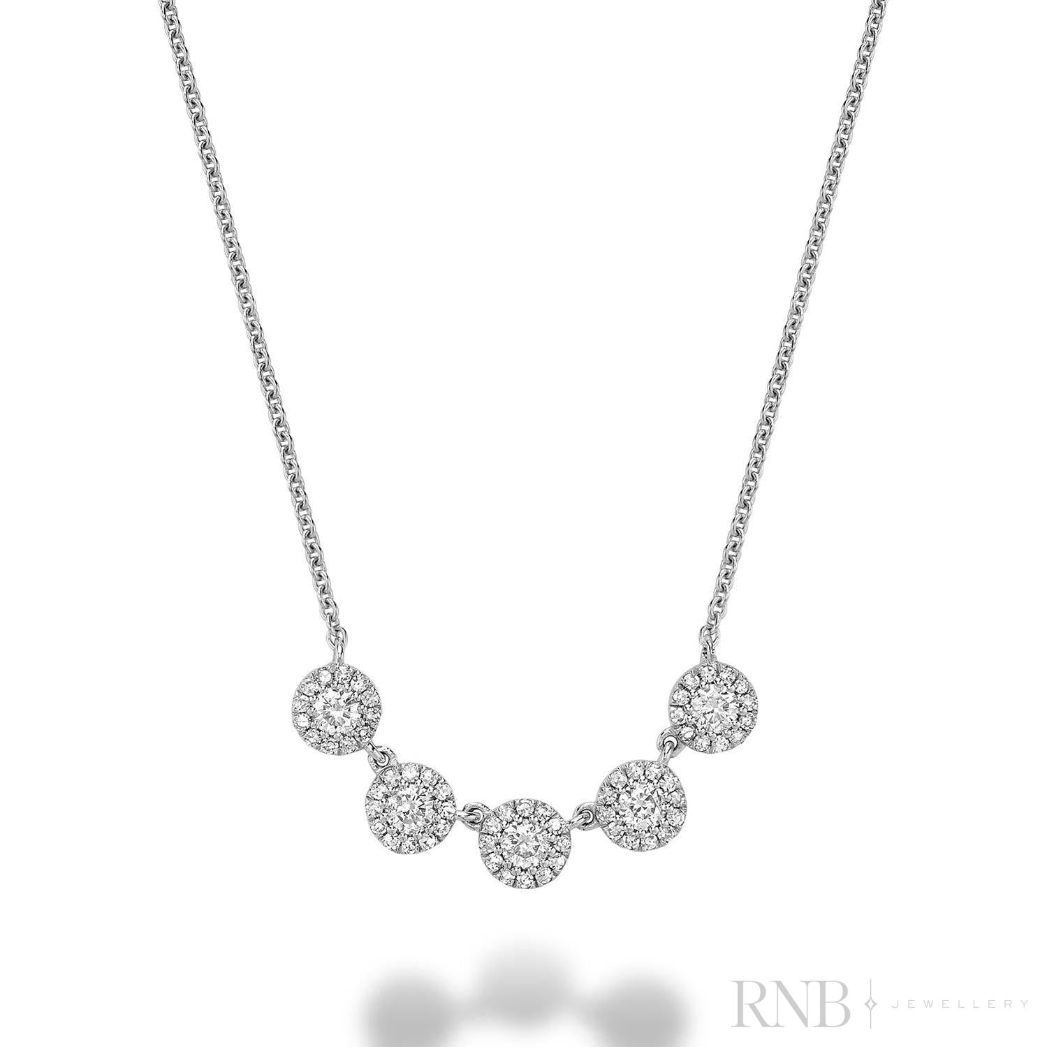 Martini Cup Halo Diamond Necklace-RNB Jewellery