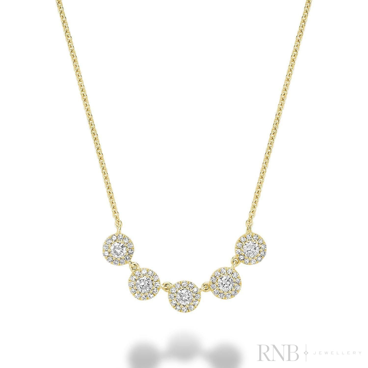 Multi Halos Diamond Necklace