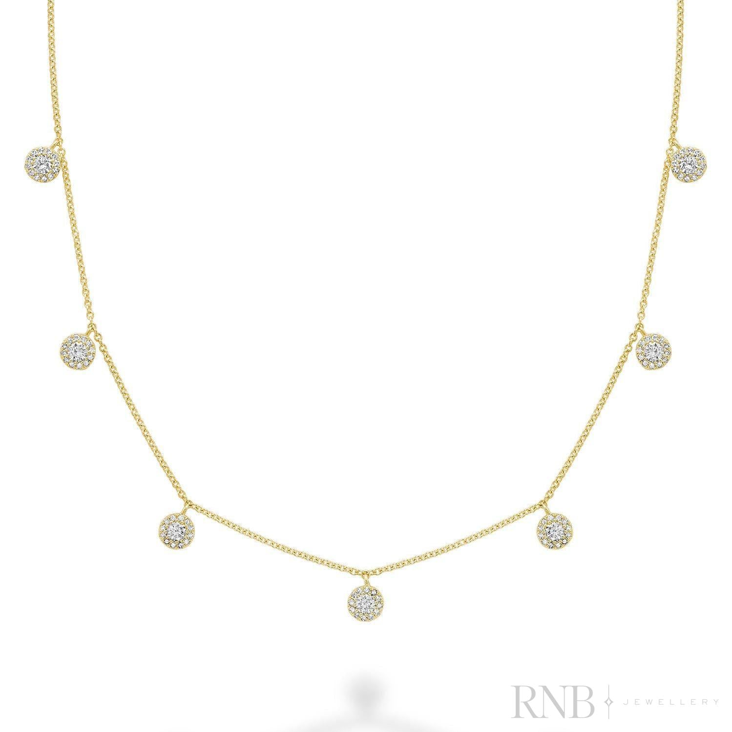 Halo Diamond Stations Necklace