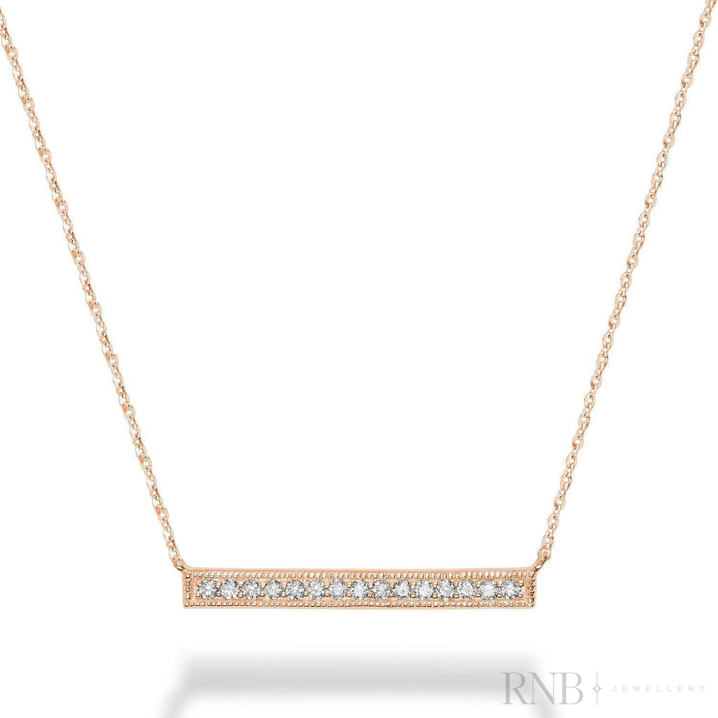 Bar Diamond Milgrain Necklace-RNB Jewellery