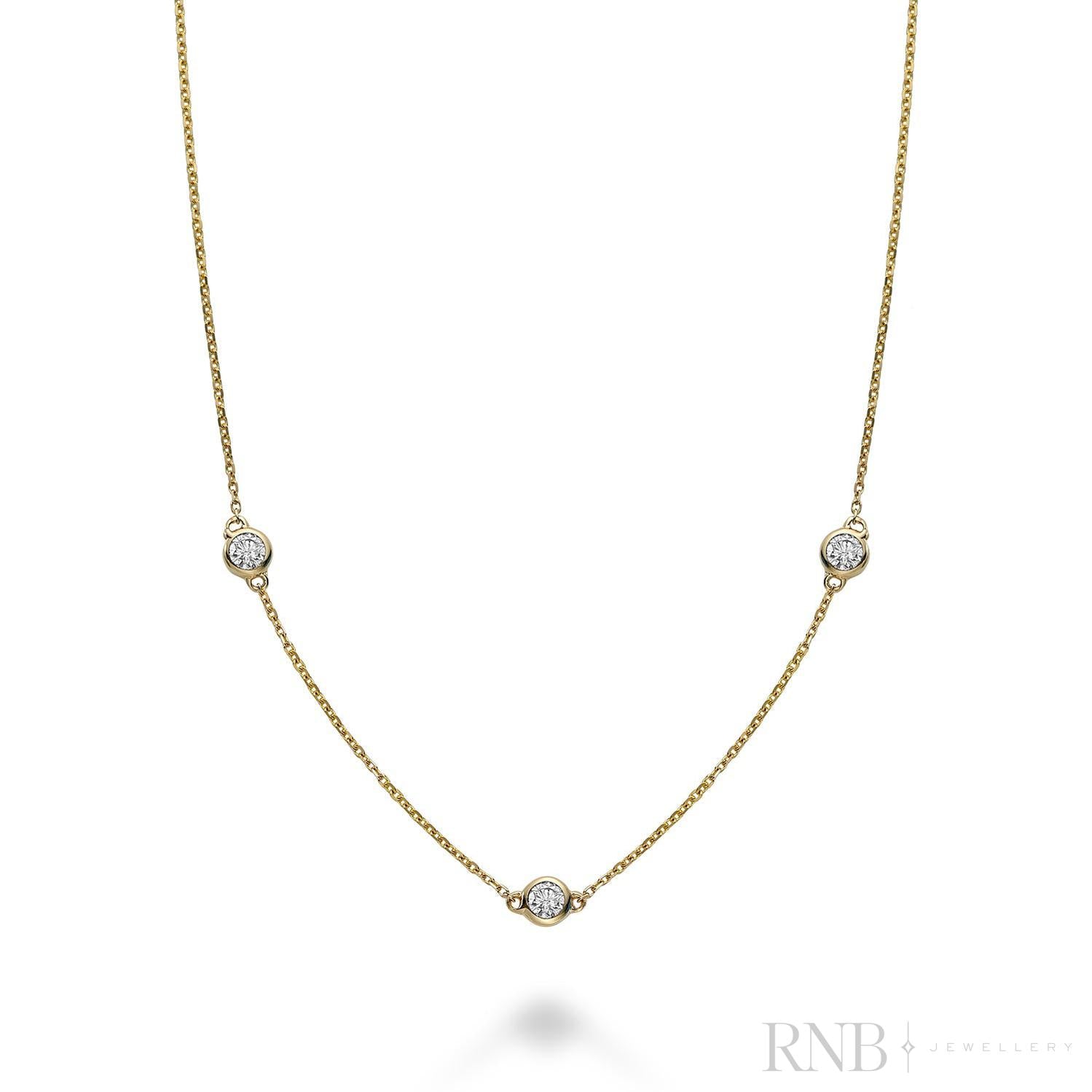 Bezel Diamond by the Yard Necklace-RNB Jewellery