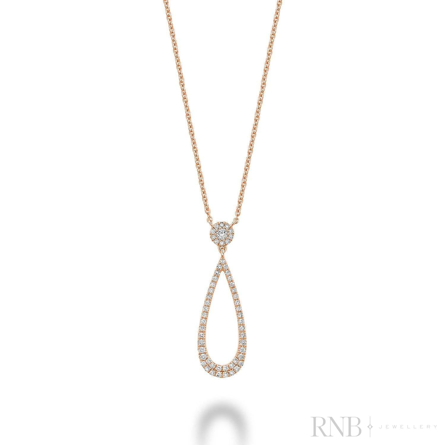 Drop Halo Diamond Necklace-RNB Jewellery