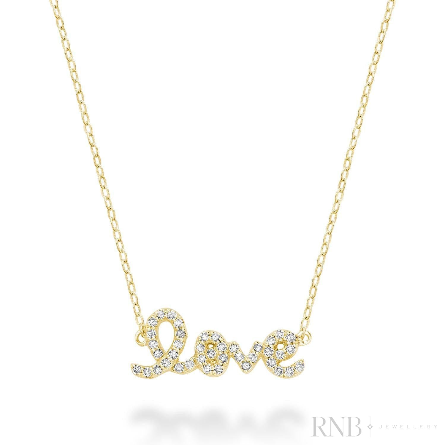 Mini "LOVE" Diamond Necklace-RNB Jewellery