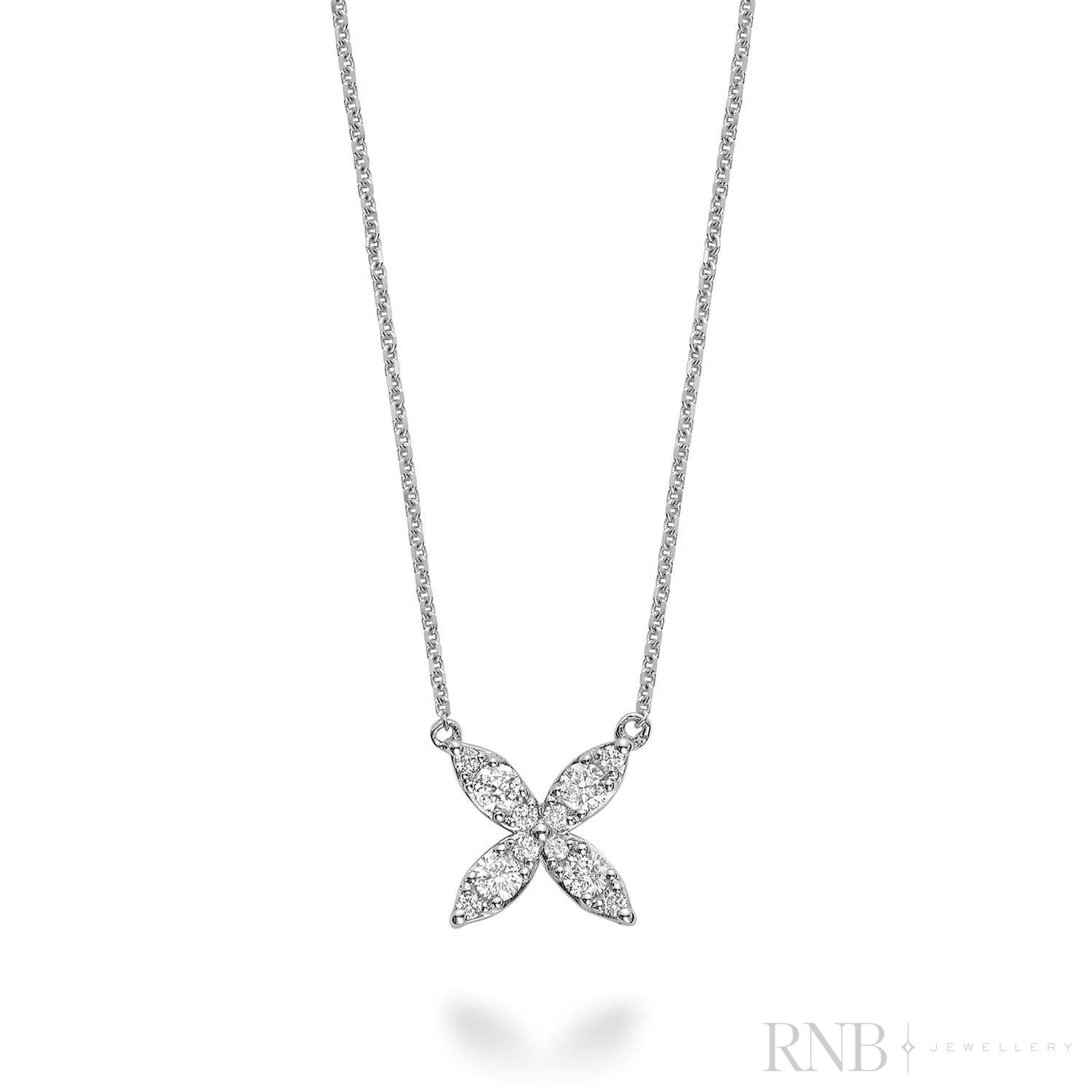 Marquise Flower Diamond Necklace