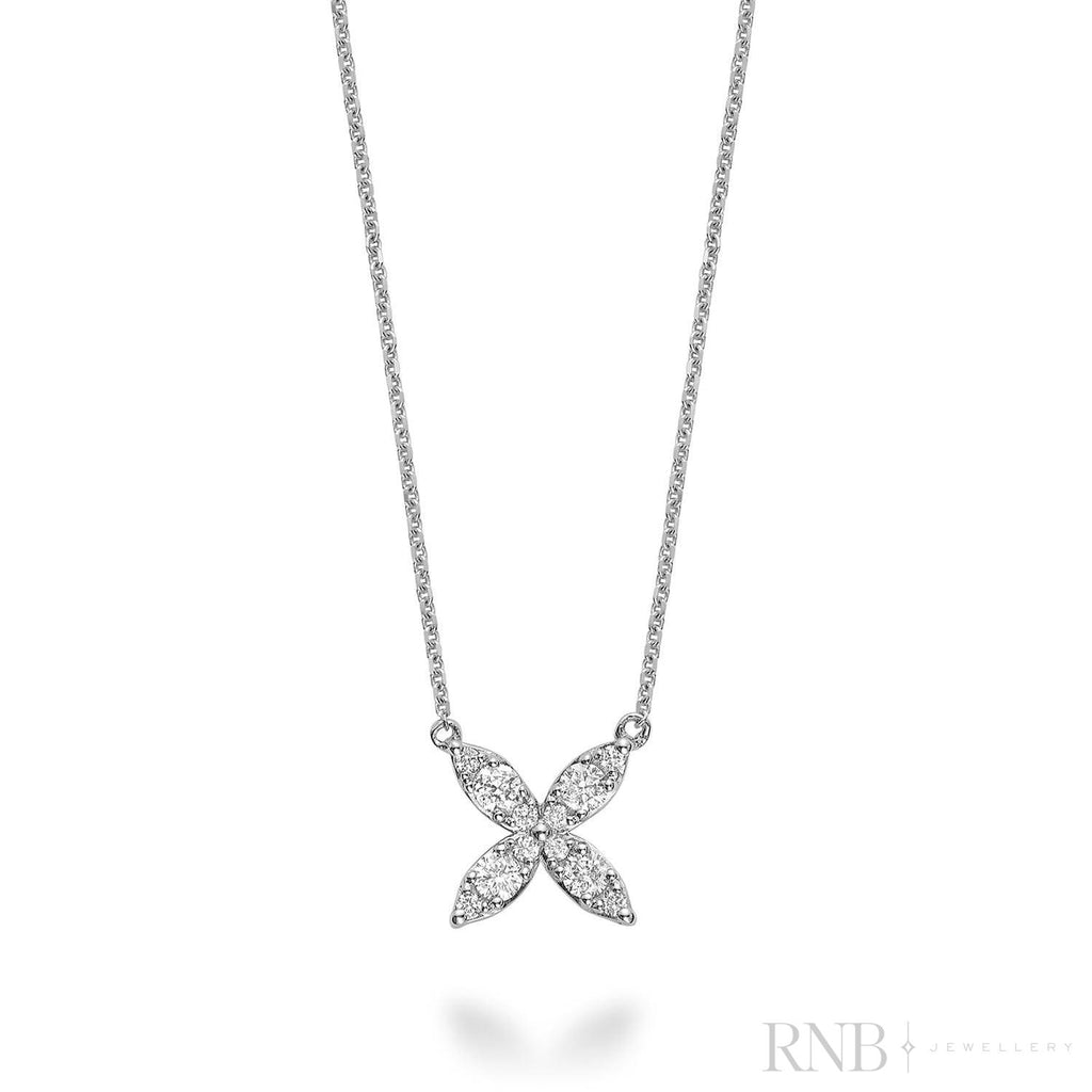 Marquise Flower Diamond Necklace-RNB Jewellery