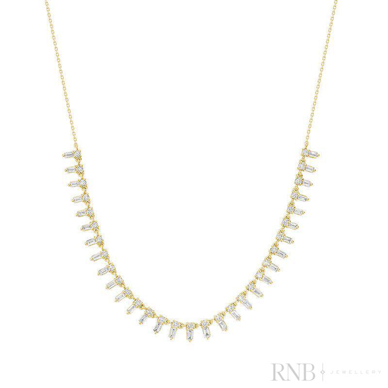 Baguette Diamond Necklace-RNB Jewellery