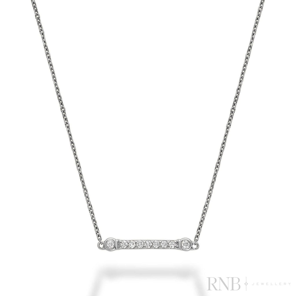 Bar Bezel Diamond Necklace-RNB Jewellery