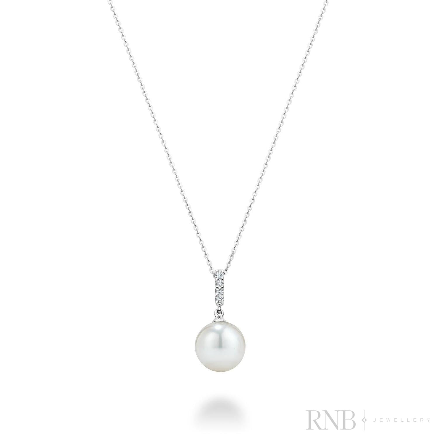 Cultured  Pearl & Diamond Bail Pendant