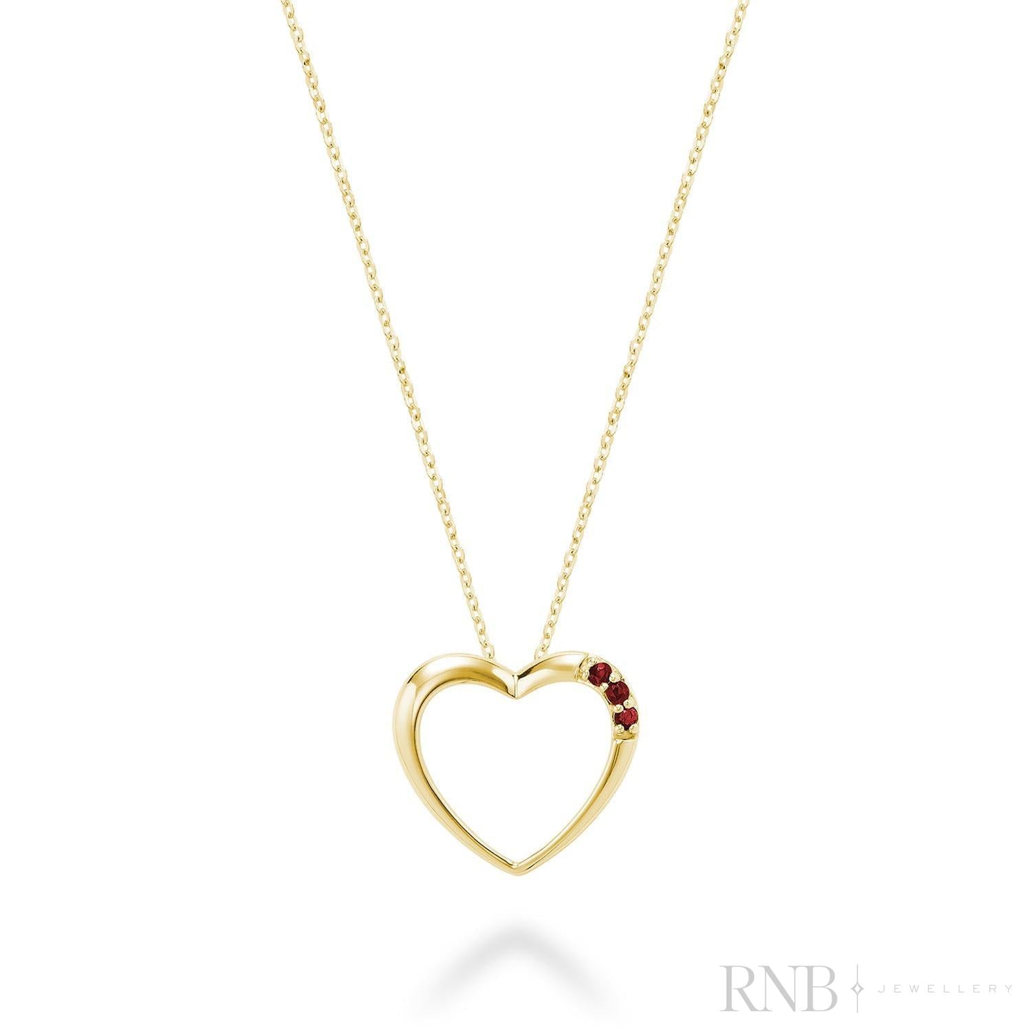 Heart Trinity Precious Stone Pendant-RNB Jewellery