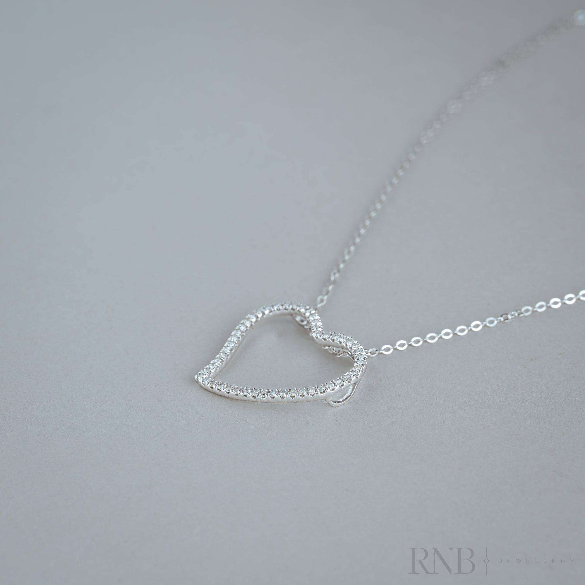 Asymmetrical Diamond Heart Pendant-RNB Jewellery