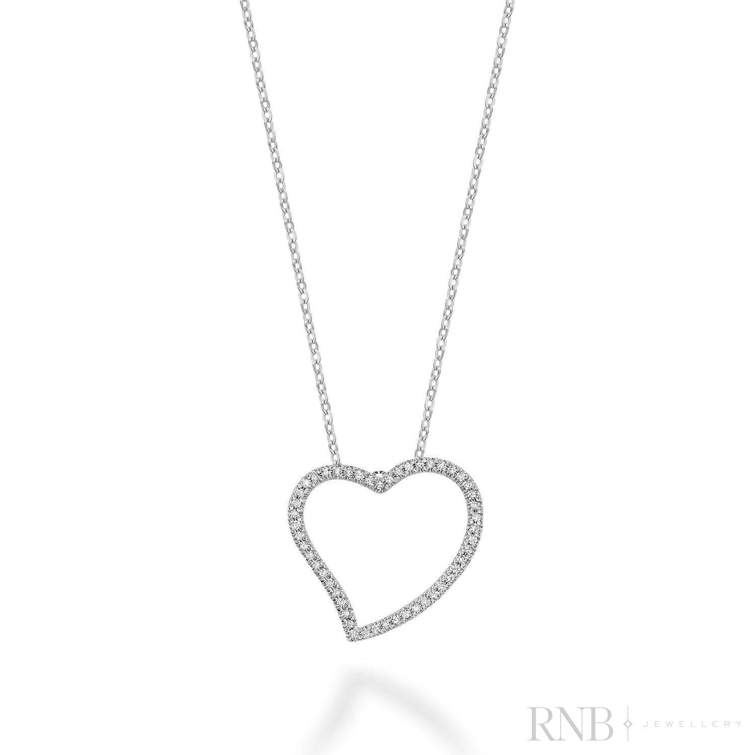 Asymmetrical Diamond Heart Pendant-RNB Jewellery