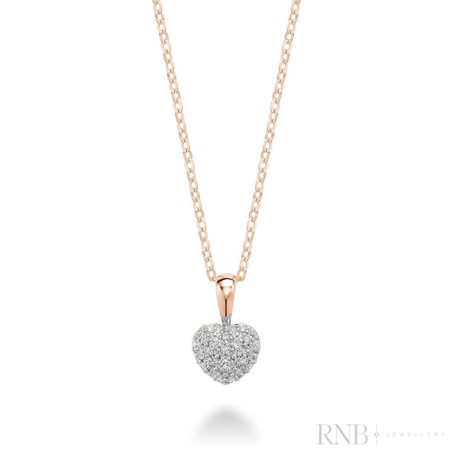 Pave Diamond Heart Pendant-RNB Jewellery