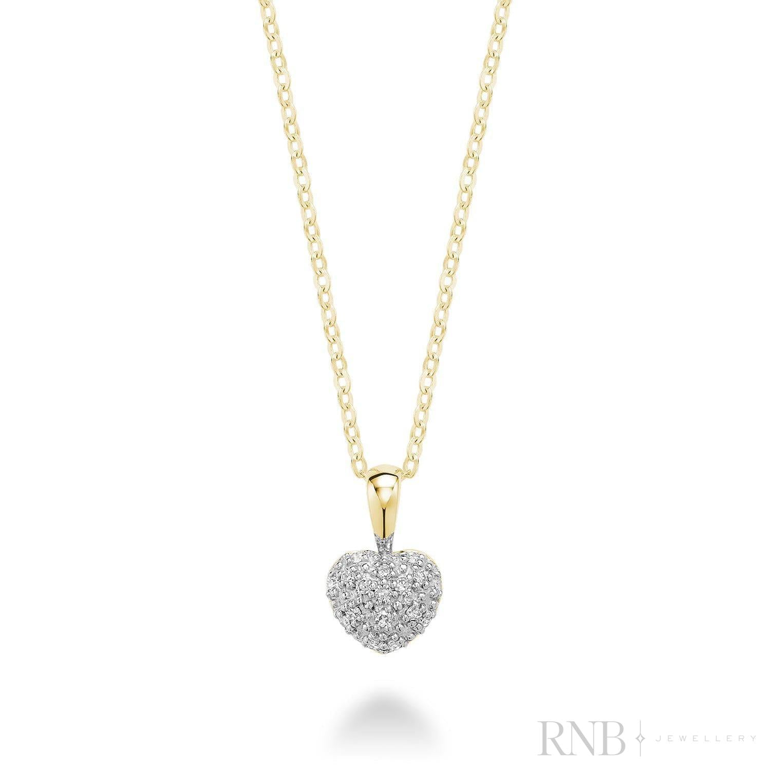 Pave Diamond Heart Pendant-RNB Jewellery