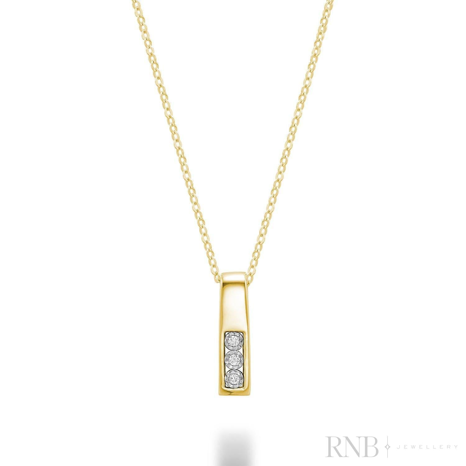 Small Bar Illusion Diamond Pendant