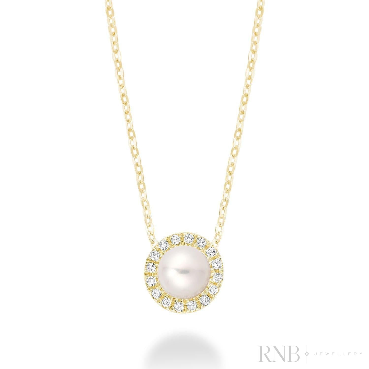 Pearl & Halo Diamond Pendant