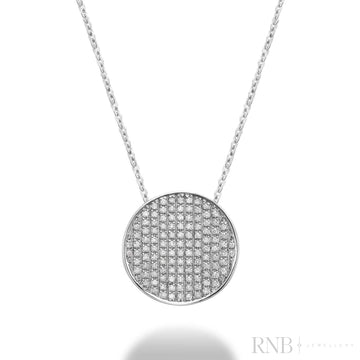 Curved Disc Pave Diamond Pendant-RNB Jewellery