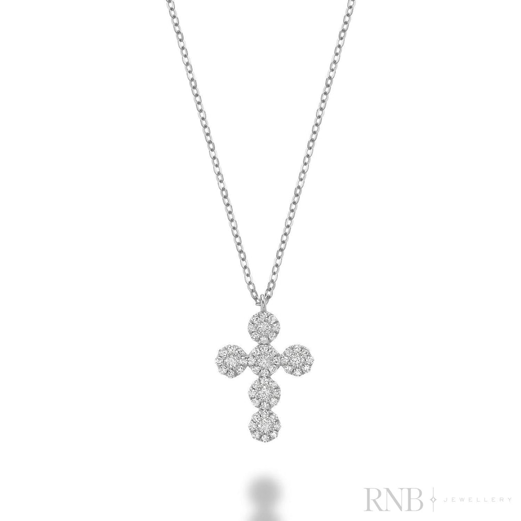 Cross Halo Diamond Pendant-RNB Jewellery