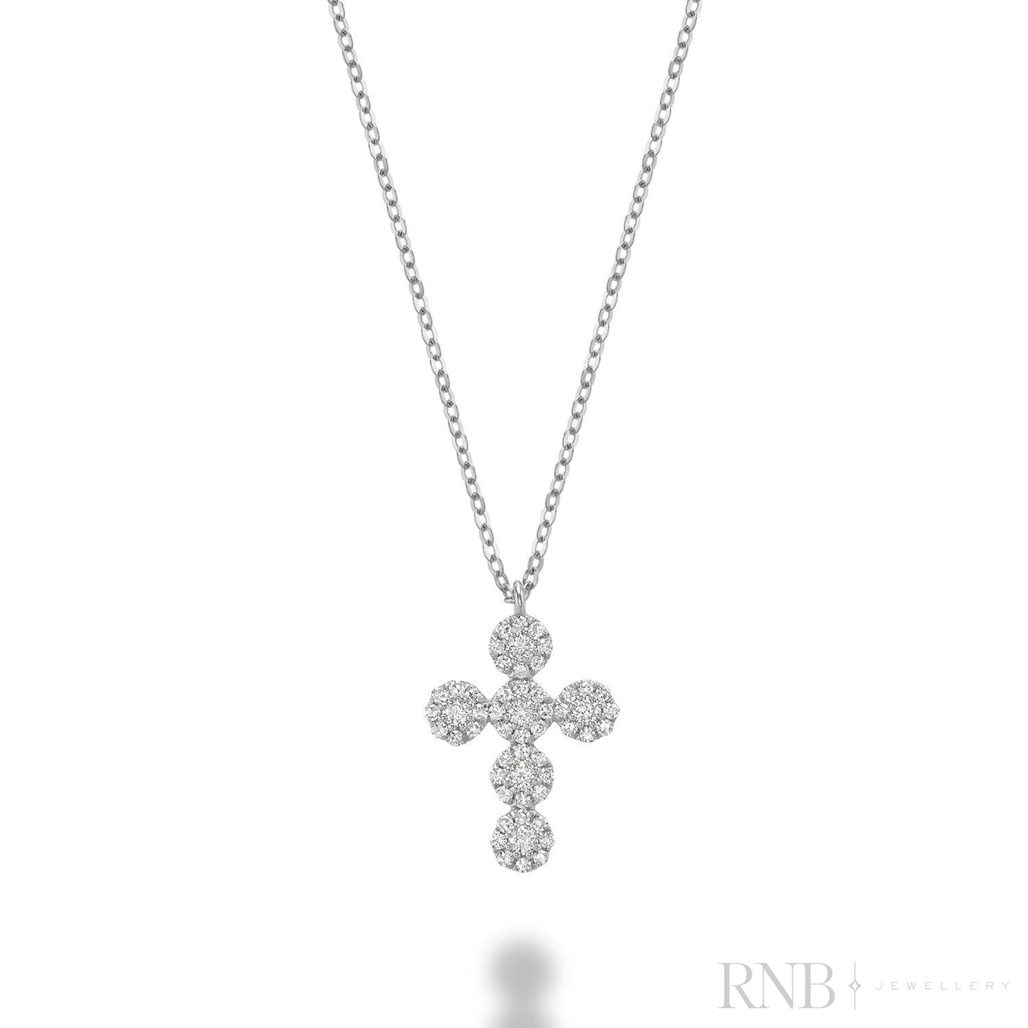 Cross Halo Diamond Pendant-RNB Jewellery