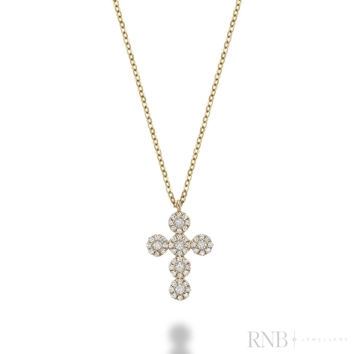 Cross Halo Diamond Pendant