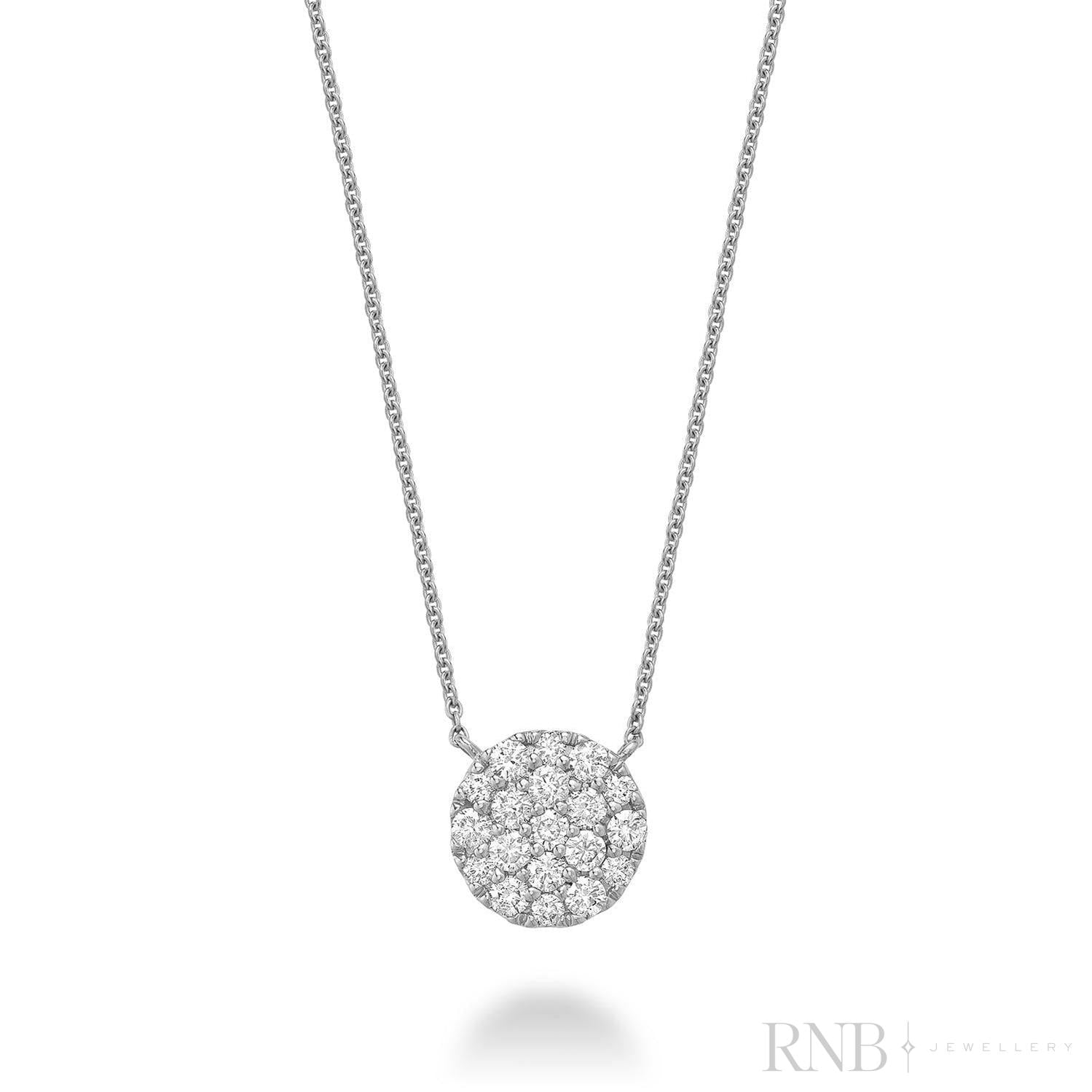 Large Pave Round Diamond Necklace-RNB Jewellery