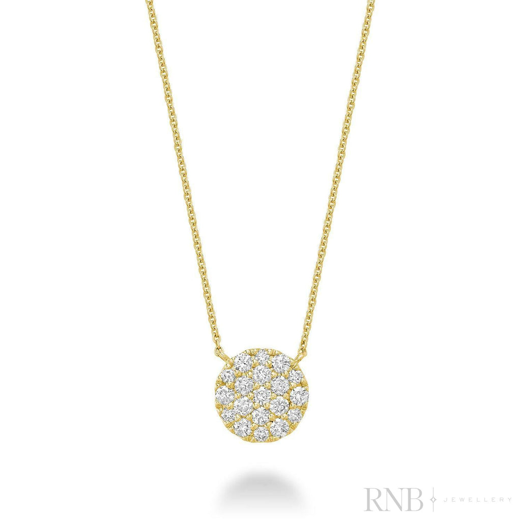 Large Pave Round Diamond Necklace-RNB Jewellery