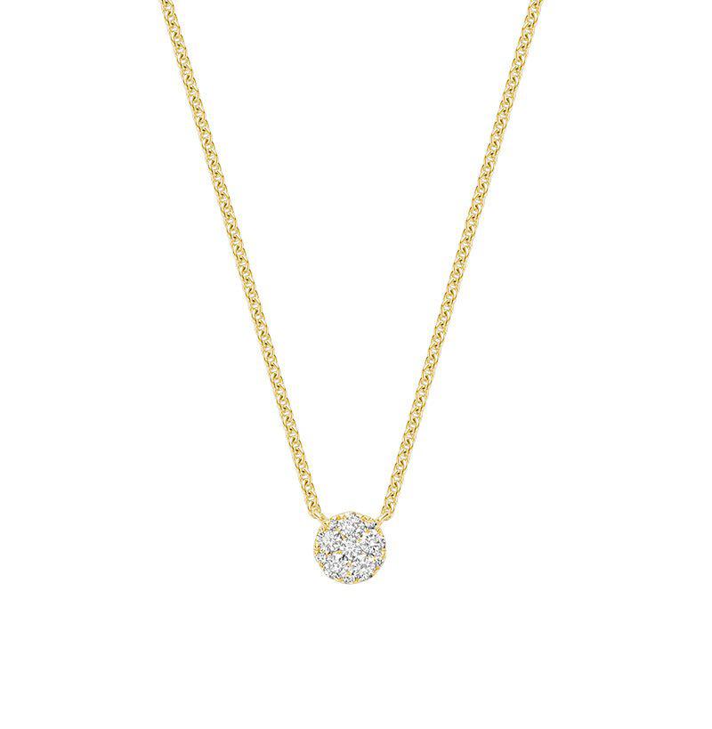 Round Illusion Set Diamond Necklace-RNB Jewellery