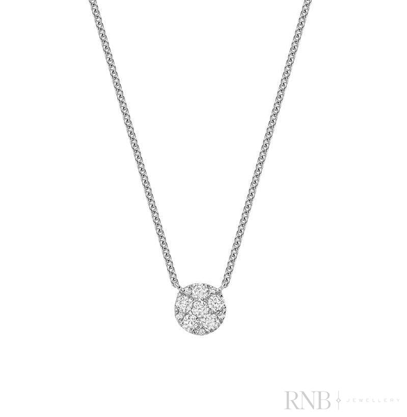 Round Illusion Set Diamond Necklace-RNB Jewellery