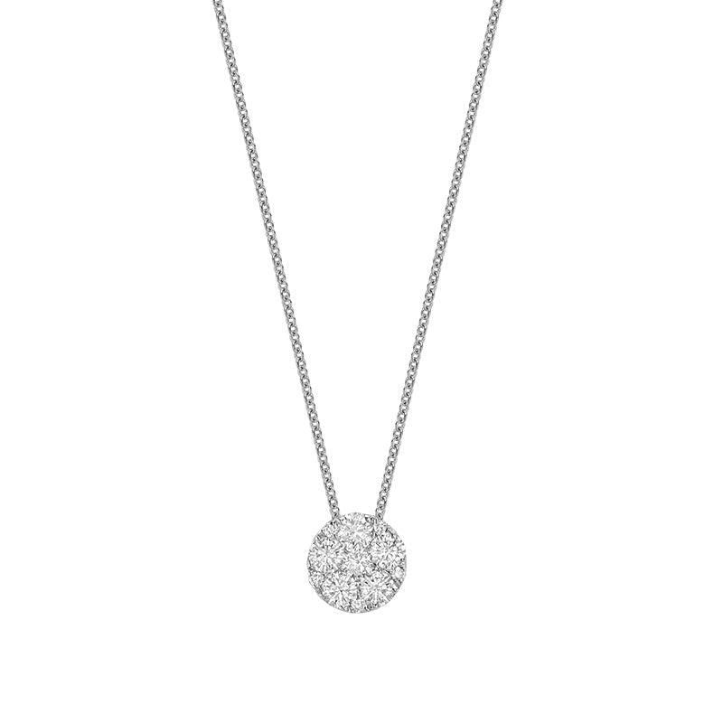 Round Illusion Set Diamond Necklace-RNB Jewellery