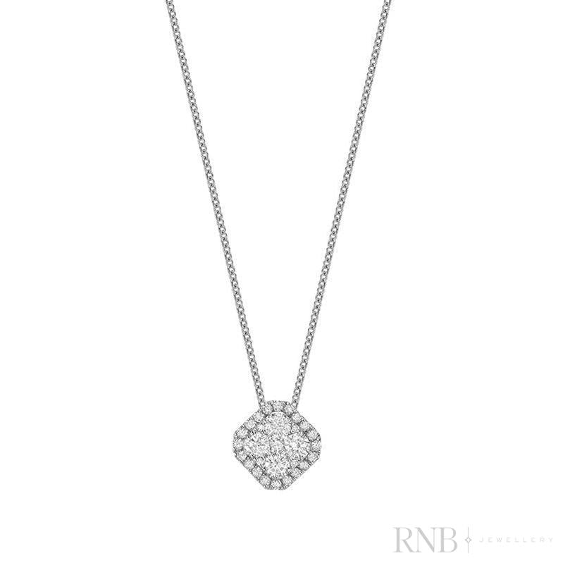 Cushion Illusion Set Diamond Necklace-RNB Jewellery