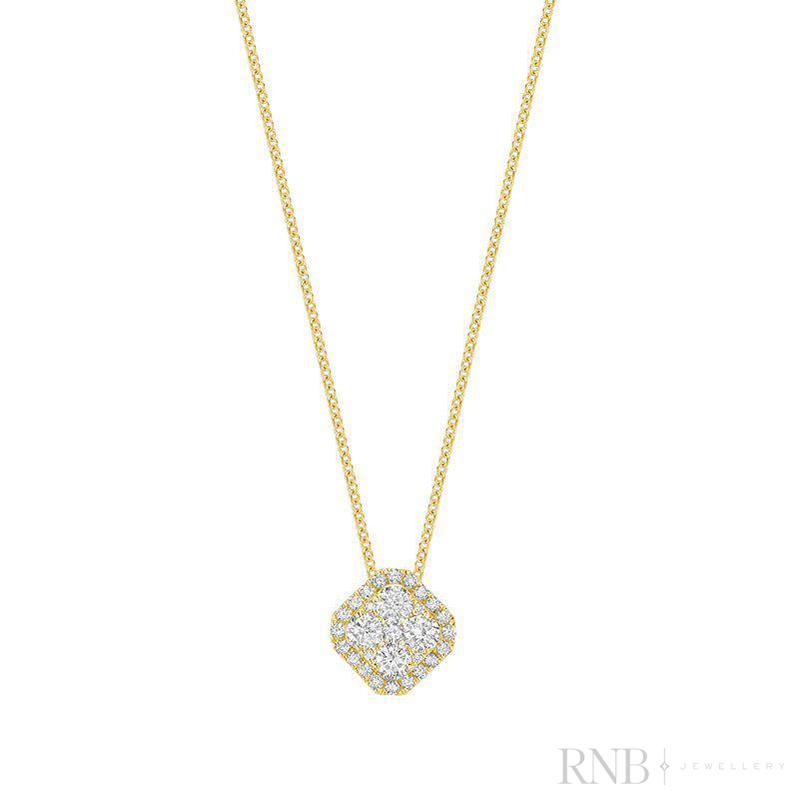 Cushion Illusion Set Diamond Necklace-RNB Jewellery