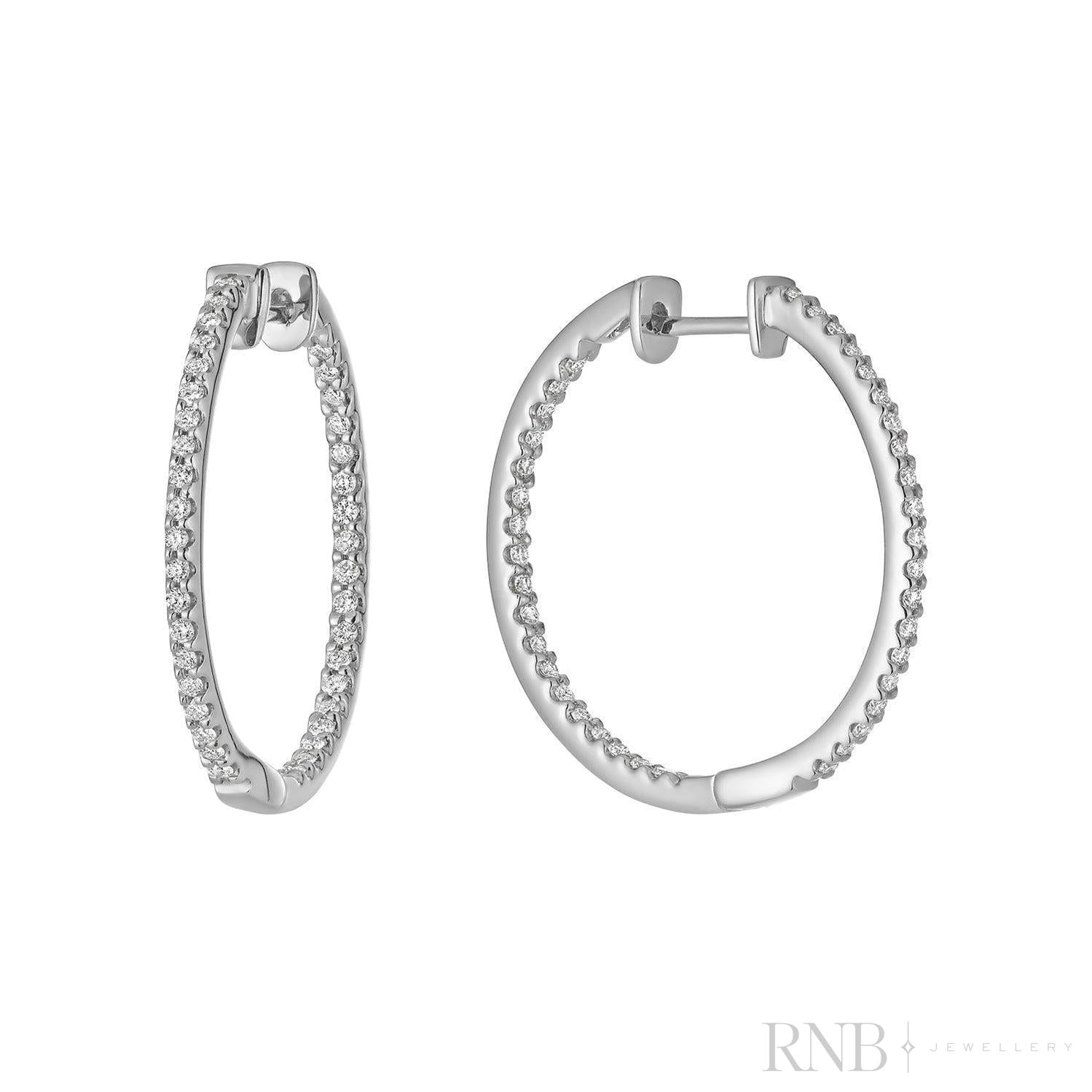 Inside Out Diamond Loop Earrings-RNB Jewellery