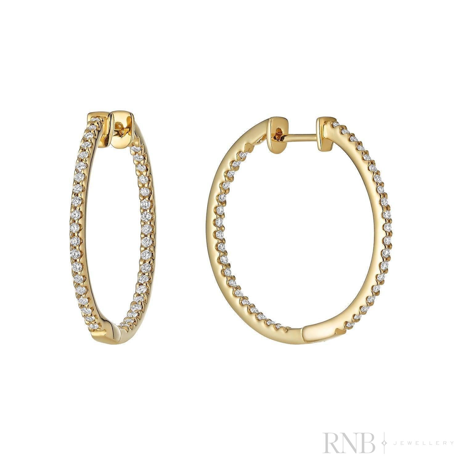 Inside Out Diamond Loop Earrings-RNB Jewellery