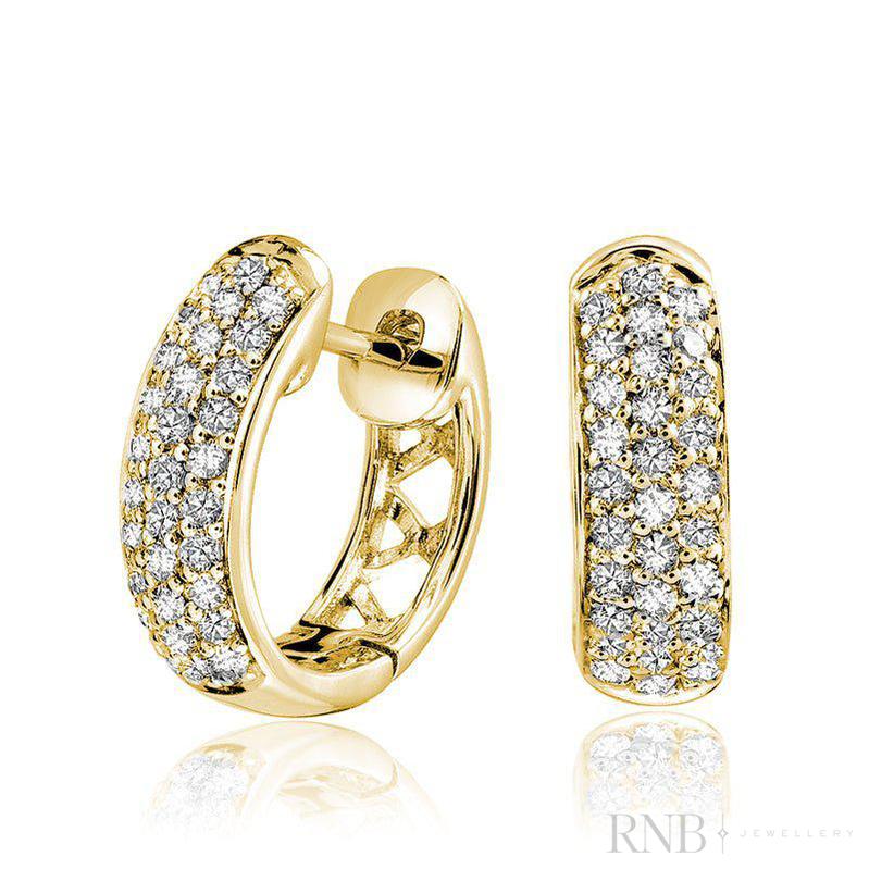 Pave Diamond Huggie Earrings-RNB Jewellery