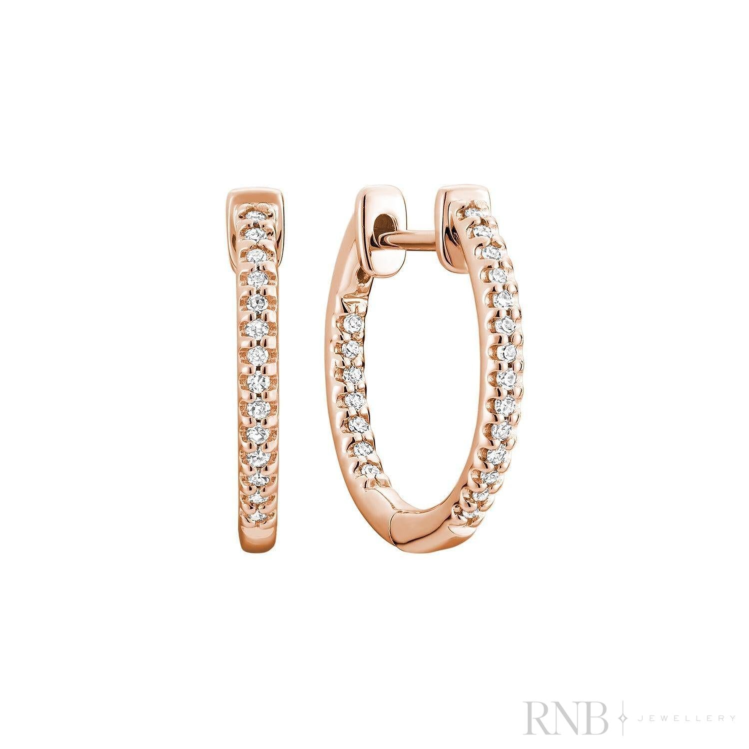 Inside Out Diamond Loop Earrings-RNB Jewellery