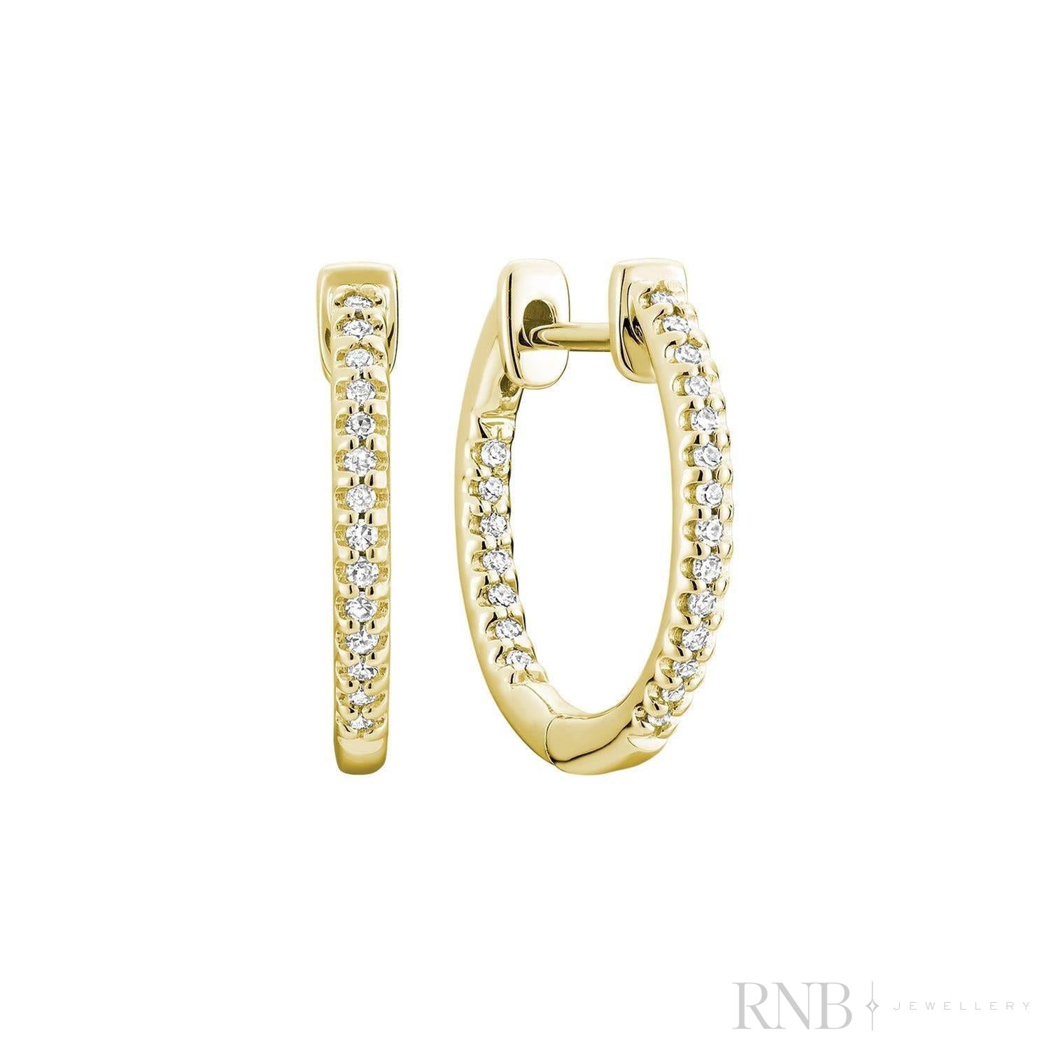 Inside Out Diamond Loop Earrings-RNB Jewellery