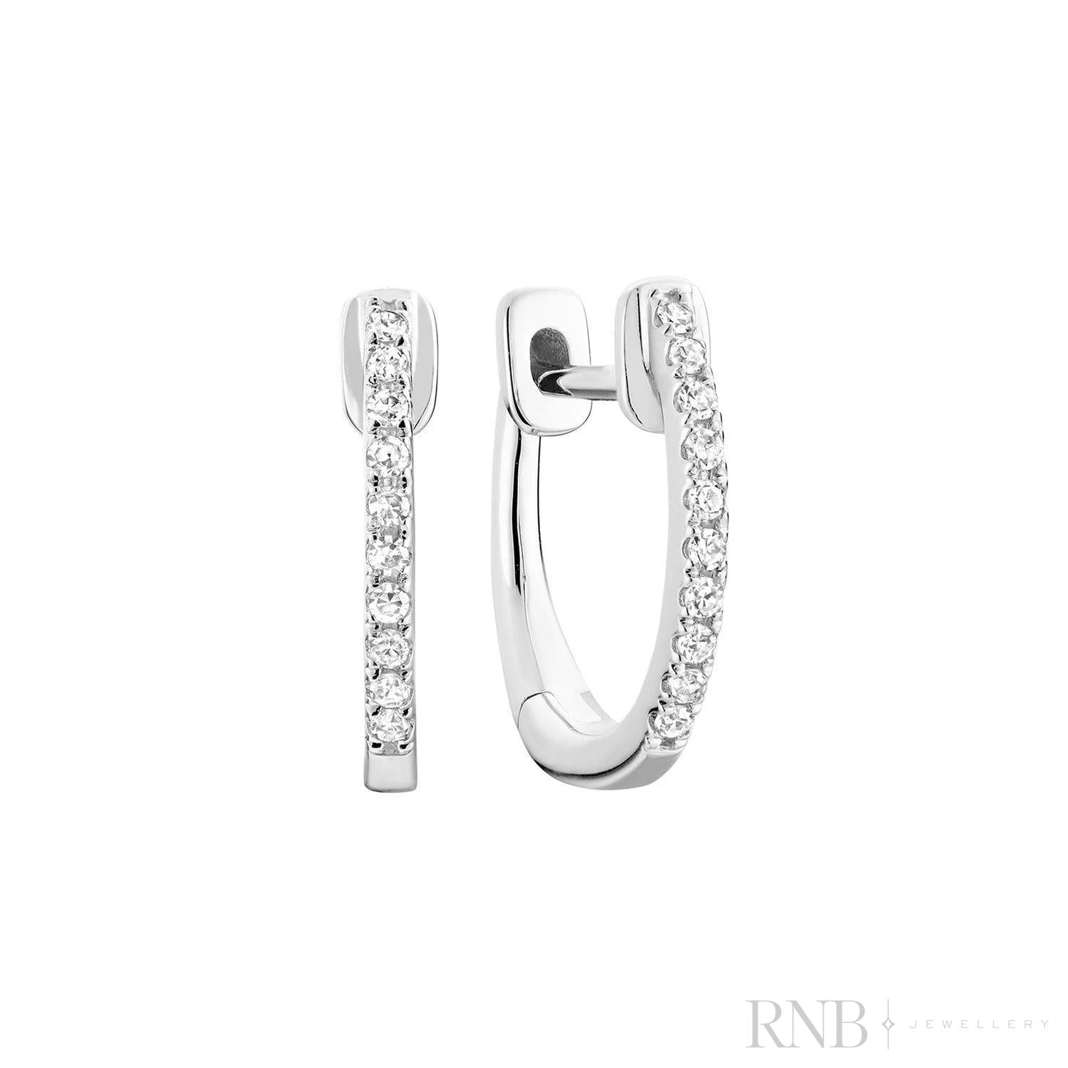 Diamond Huggie Earrings-RNB Jewellery