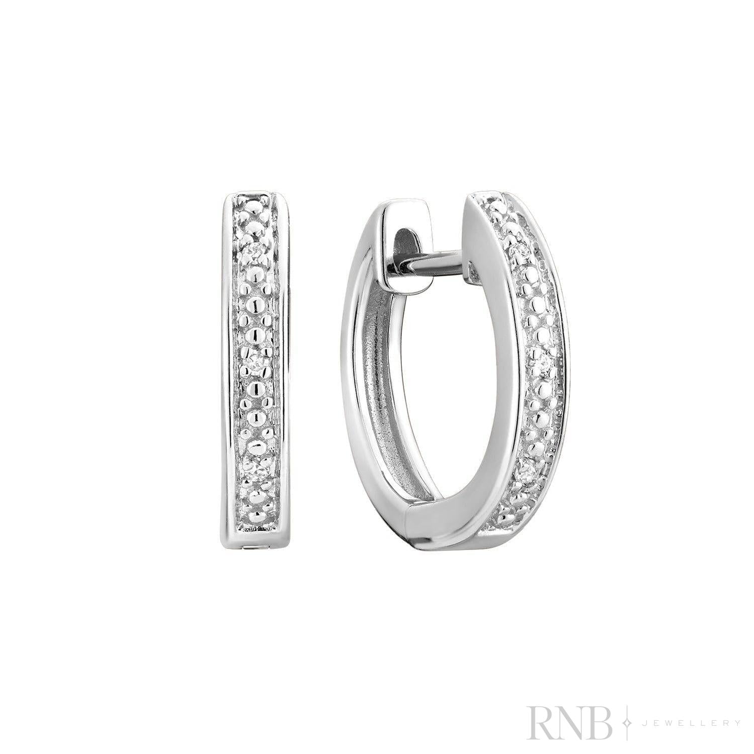 Diamond Huggie Earrings-RNB Jewellery