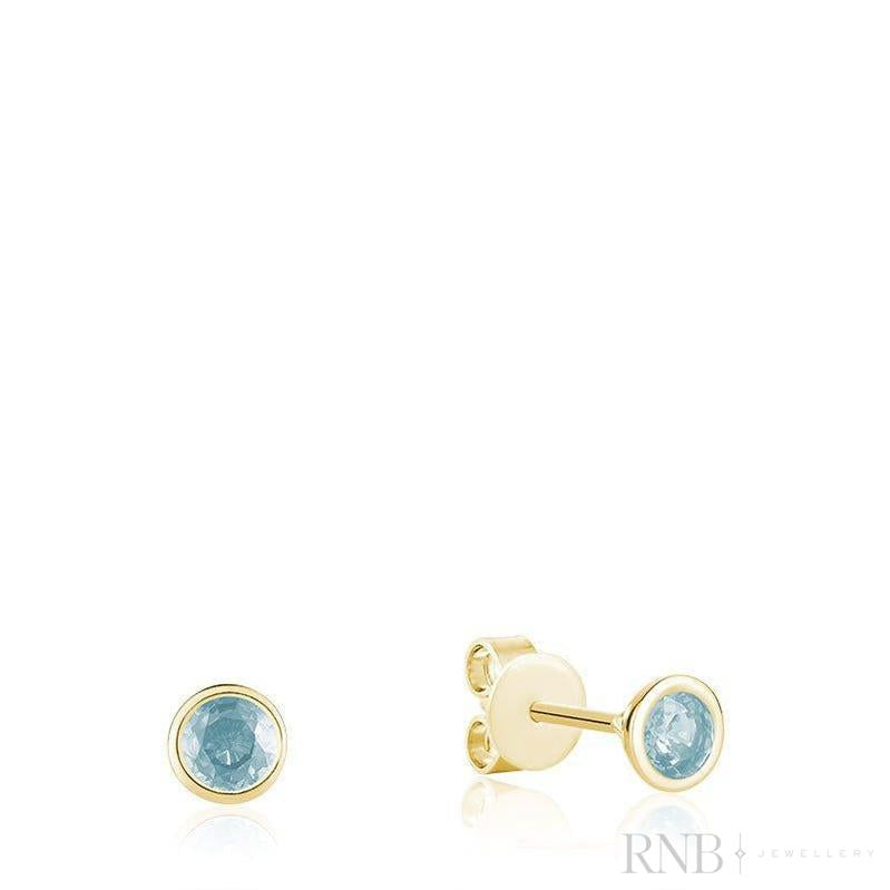 Bezel Set Precious Stone Stud Earrings-RNB Jewellery