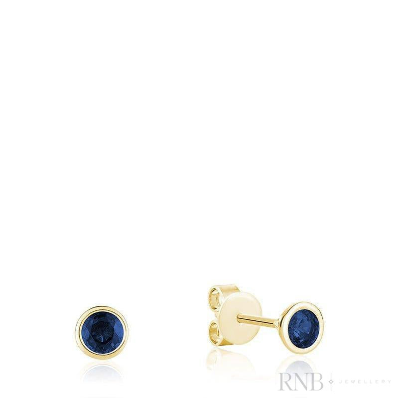 Bezel Set Precious Stone Stud Earrings-RNB Jewellery