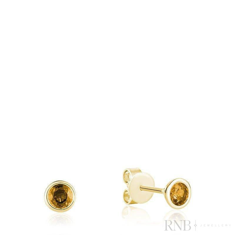 Bezel Set Precious Stone Stud Earrings-RNB Jewellery