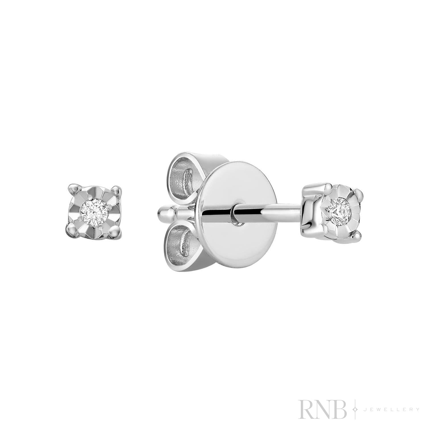 Illusion Diamond Stud Earrings-RNB Jewellery