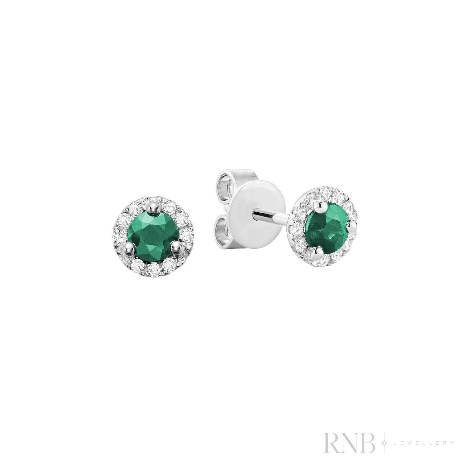 Precious Stone & Diamond Halo Stud Earrings